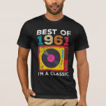 Camiseta 1961 Nacido Vintage 60th Birthday Vinyls Classic M<br><div class="desc">Vinilos de cumpleaños número 60 1961 Nacido 60 años</div>