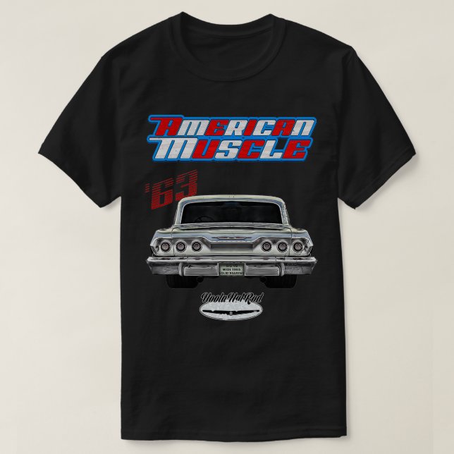 Camiseta 1963 Impala,Rockabilly,rusty,distressed,garage man (Diseño del anverso)