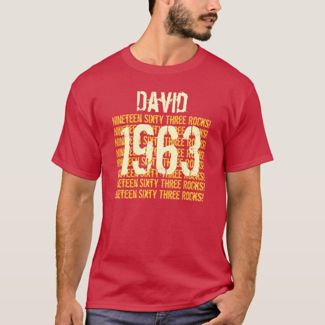 Camiseta 1963 o cualquier año regalo de cumpleaños 50 rojo (Anverso)