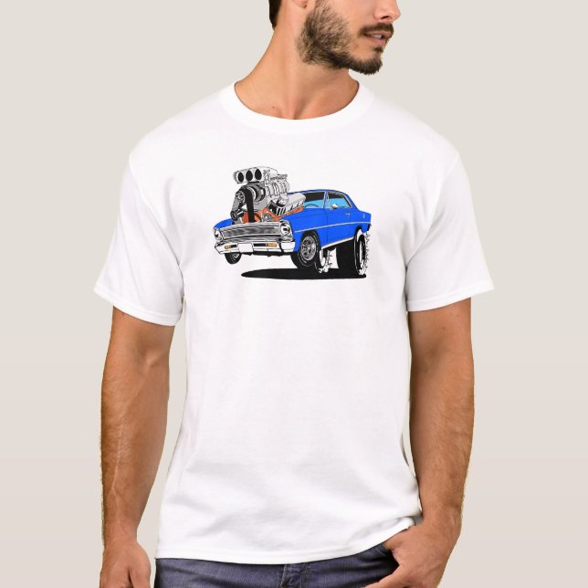 Camiseta 1966 1967 Chevy Nova II Personalizado Hot Rod (Anverso)