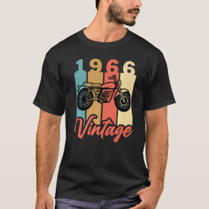 Camiseta 1966 Año de Nacimiento Viejo Motociclista Retro Cu