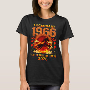 Camiseta 1966 Año Del Caballo De Fuego 60 Cumpleaños Chino 