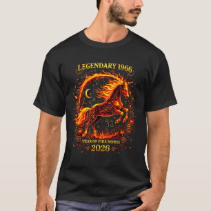 Camiseta 1966 Año del Caballo de Fuego Cumpleaños 60 Chino