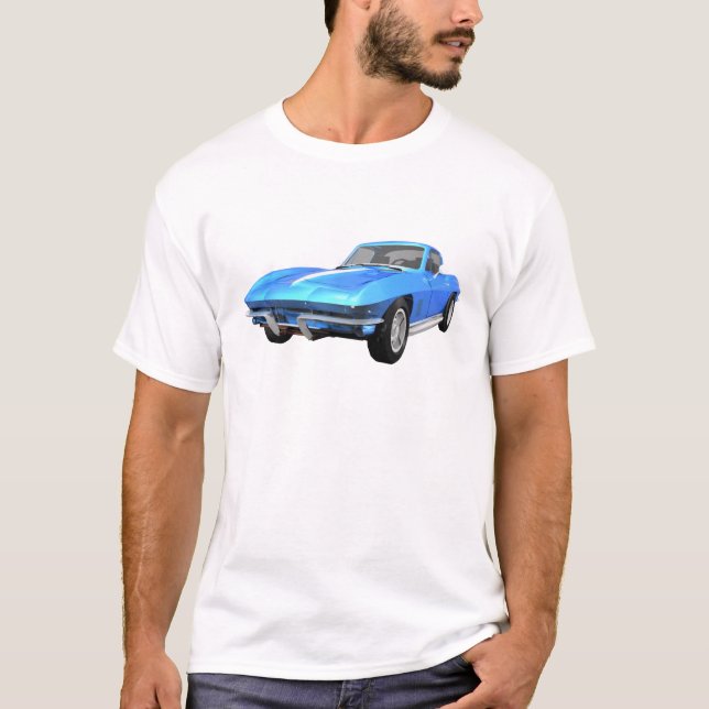 Camiseta 1967 Corvette Sports Car: Blue Finish: (Anverso)