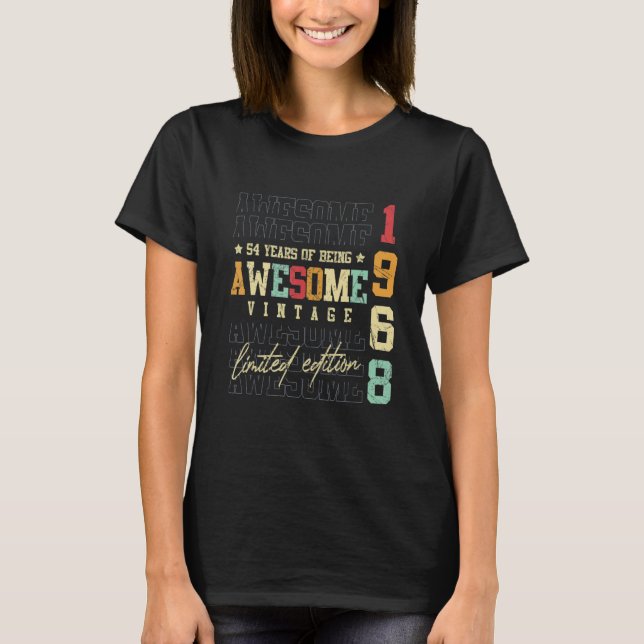 Camiseta 1968 54 años de edad 54º cumpleaños (Anverso)