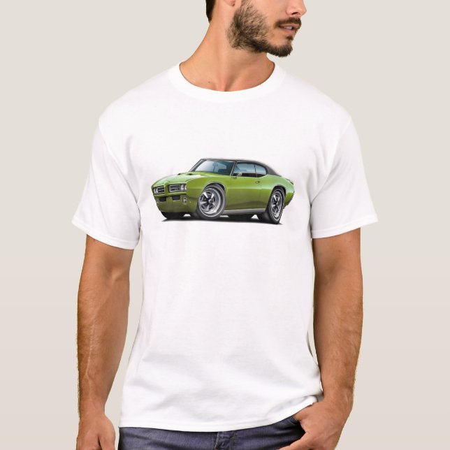 Camiseta 1968-69 coche superior Verde-Negro de GTO (Anverso)