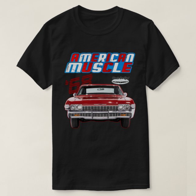 Camiseta 1968 Fastback, pony car, Hotrod,Drag Car,Oldtimer, (Diseño del anverso)