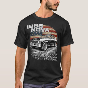 Camiseta 1969 69 Nova Silueta Muscle Car Americano