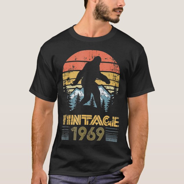 Camiseta 1969 Vintage 50th Birthday Gift Funny Bigfoot (Anverso)