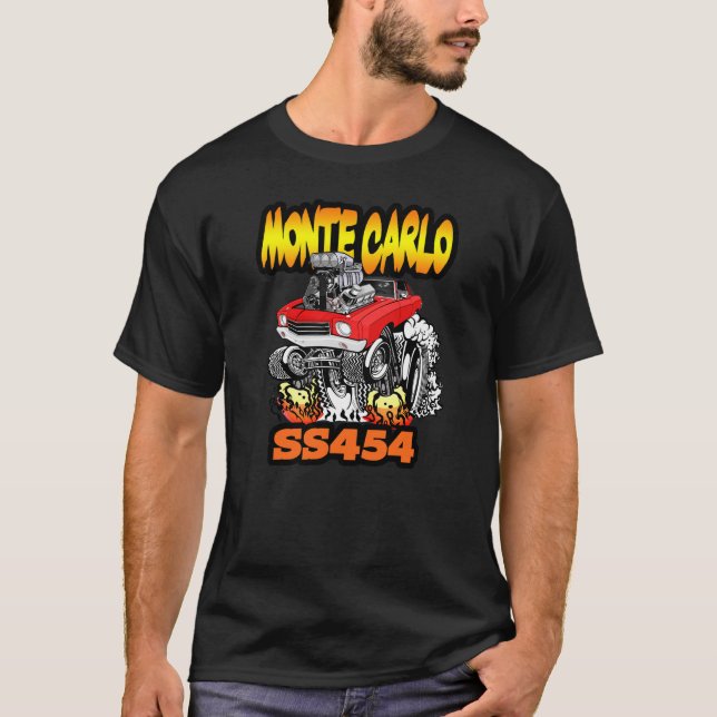 Camiseta 1970 1971 Montecarlo SS 454 Personalizado Hot Rod (Anverso)