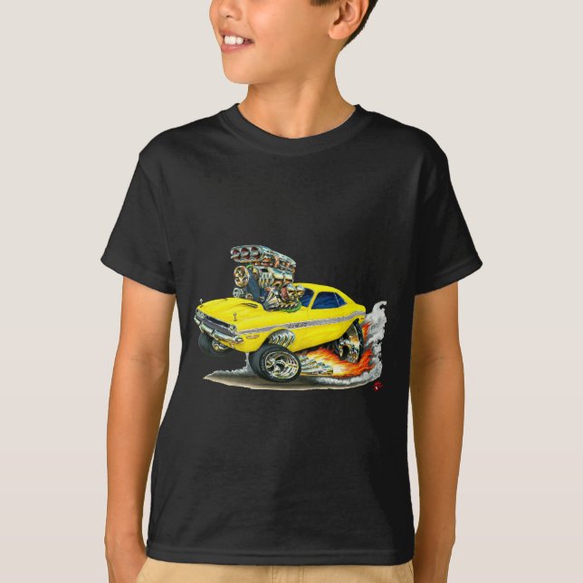 Camiseta 1970-72 coche del amarillo del desafiador de Dodge (Anverso)