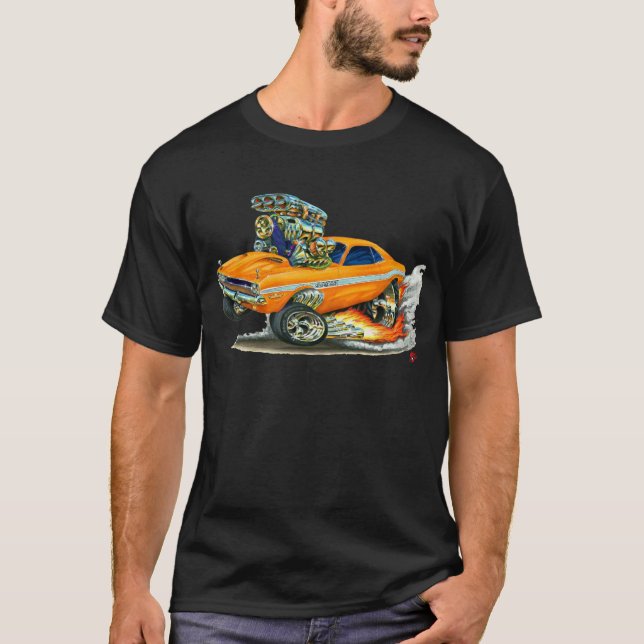 Camiseta 1970-72 coche del naranja del desafiador de Dodge (Anverso)