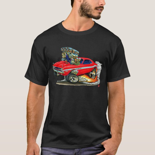 Camiseta 1970-72 coche del rojo del desafiador de Dodge (Anverso)
