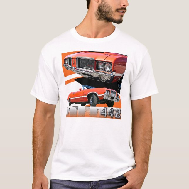 Camiseta 1970 del coche del machete 442 de (Anverso)
