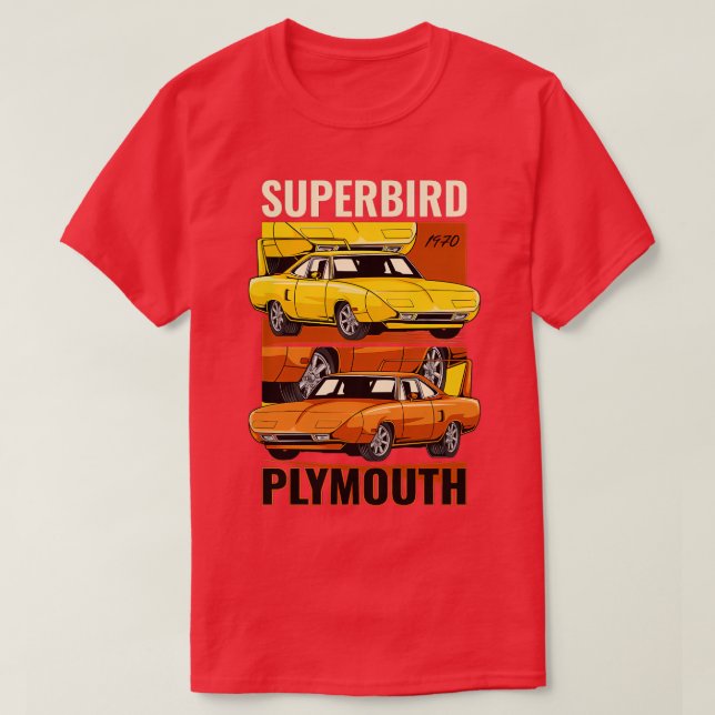 Camiseta 1970 Plymouth Superbird Músculo 1 (Diseño del anverso)