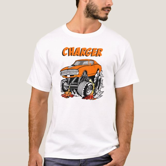 Camiseta 1971 1972 Personalizado Cargador Hot Rod (Anverso)