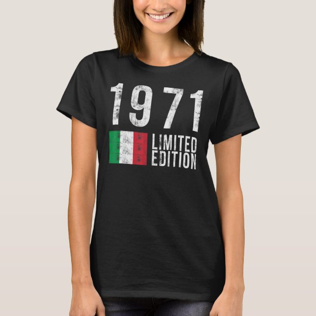 Camiseta 1971 Edición limitada Italia con bandera Cumpleaño (Anverso)