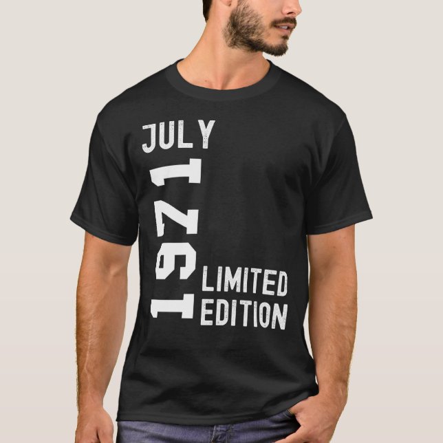 Camiseta 1971 Fiesta de cumpleaños feliz de julio (Anverso)