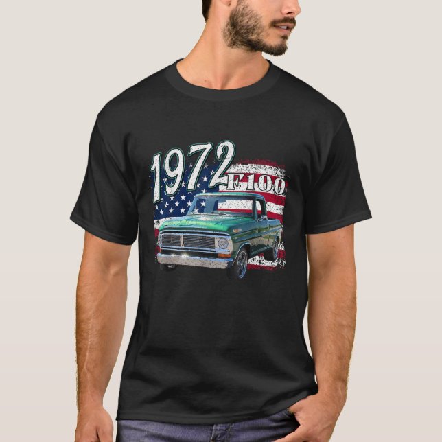 Camiseta 1972 72 F100 Camión 4 De Julio Estadounidense (Anverso)