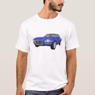 Camiseta 1972 Camaro Z28: Coche muscular: Fin azul: