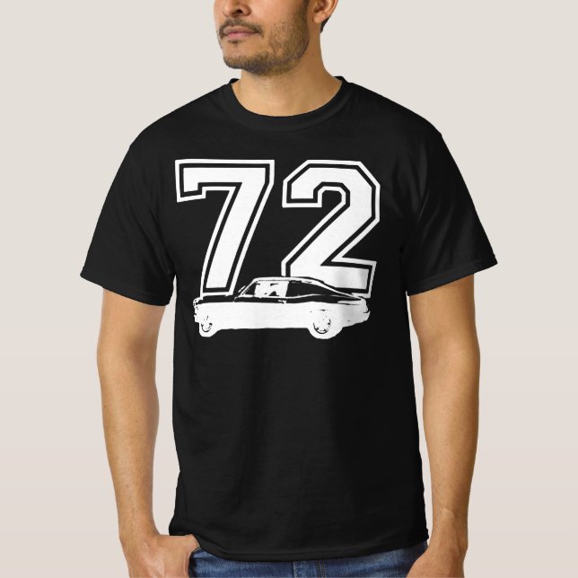 Camiseta 1972 Chevy Nova Side View Year Royal Blue Graphic  (Anverso)