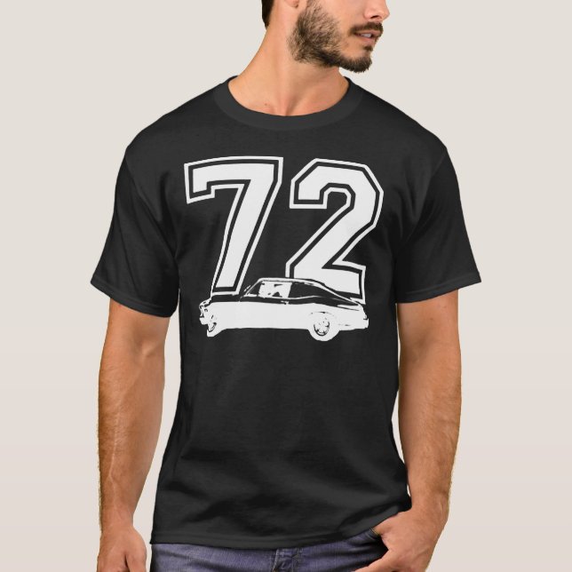 Camiseta 1972 Chevy Nova Side View Year Royal Blue Graphic  (Anverso)
