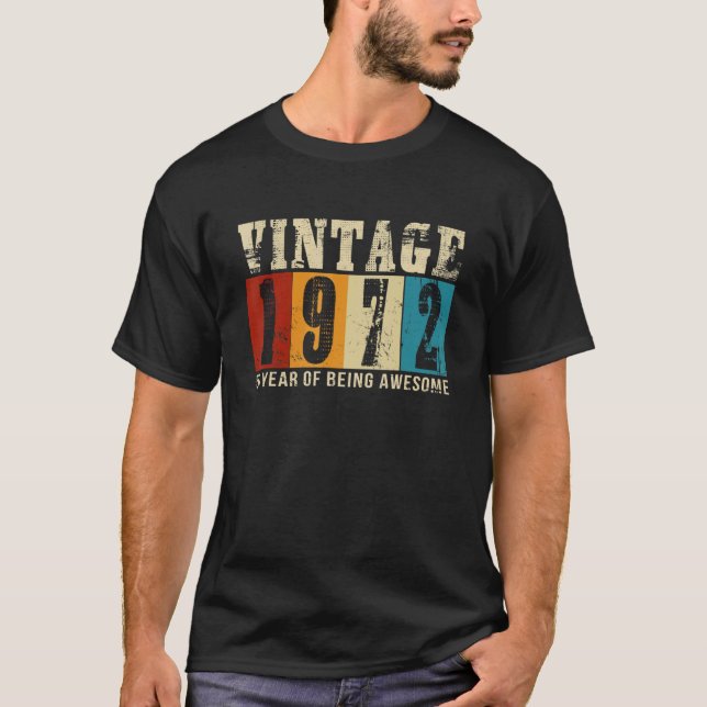 Camiseta 1972 Vintage de cumpleaños 50 años (Anverso)