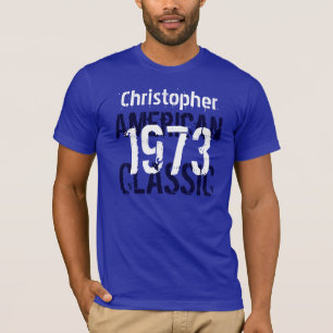 Camiseta 1973 American Classic Custom Name Blue White Y007