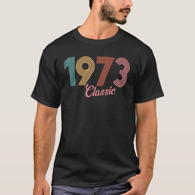 Camiseta 1973 Clásico Textos Vintage 2023 50º cumpleaños (Anverso)