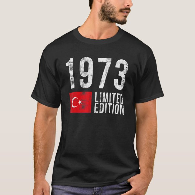 Camiseta 1973 Edición limitada Turquía con bandera Cumpleañ (Anverso)