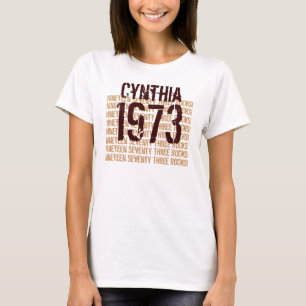 Camiseta 1973 Vintage Year 40th Birthday Tan Chocolate V6
