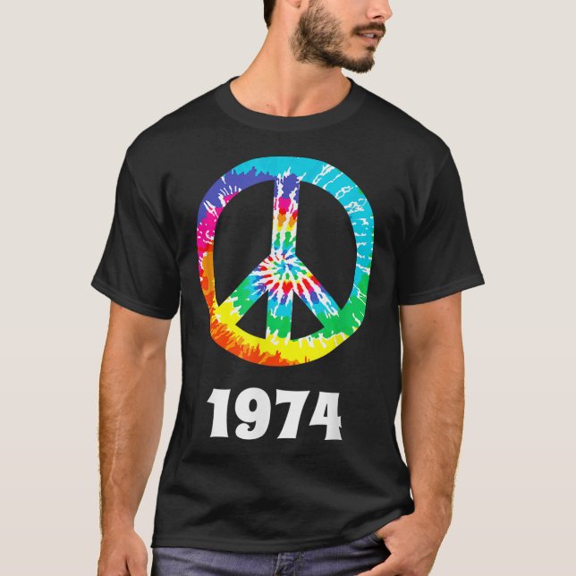 Camiseta 1974 Aniversario de la Reunión Hippie Peace S (Anverso)