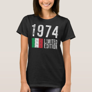 Camiseta 1974 Edición limitada Italia con bandera Cumpleaño