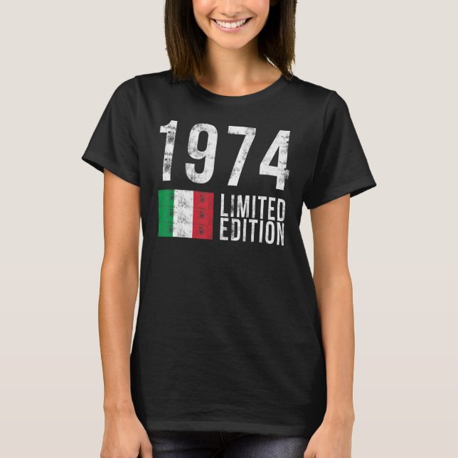 Camiseta 1974 Edición limitada Italia con bandera Cumpleaño (Anverso)