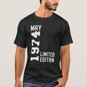 Camiseta 1974 May Happy Birthday Fiesta