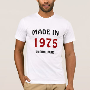 Camiseta 1975, Hecho en 1975, Piezas Originales