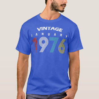 Camiseta 1976 Enero Vintage Birthday Gif