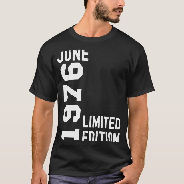 Camiseta 1976 Junio Fiesta Feliz Cumpleaños (Anverso)