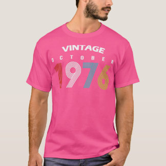 Camiseta 1976 October Vintage Birthday Gif