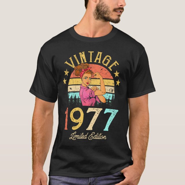 Camiseta 1977: 45ª Nacimiento De Mujeres De 45 Años En 1977 (Anverso)