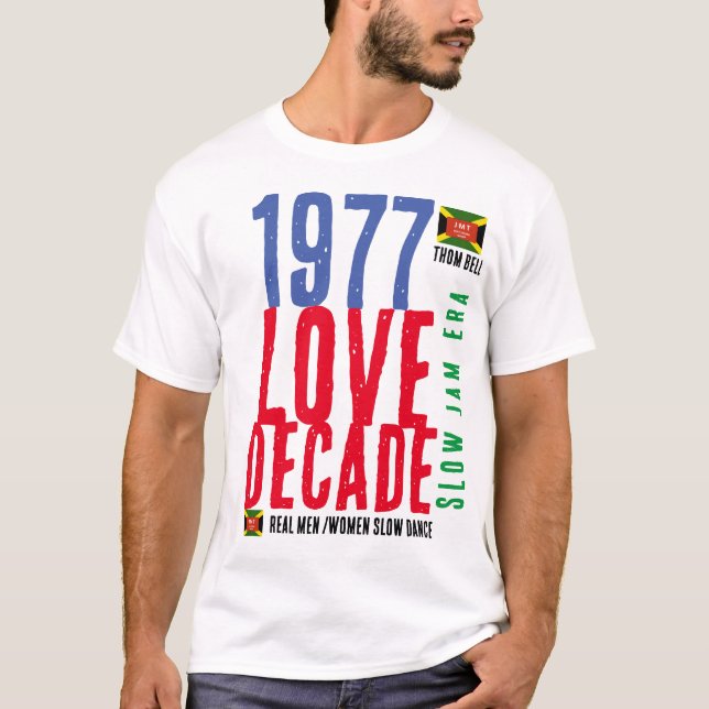 Camiseta 1977 REAL MEN /W SLOW DANCE Men's Basic T-Shirt (Anverso)