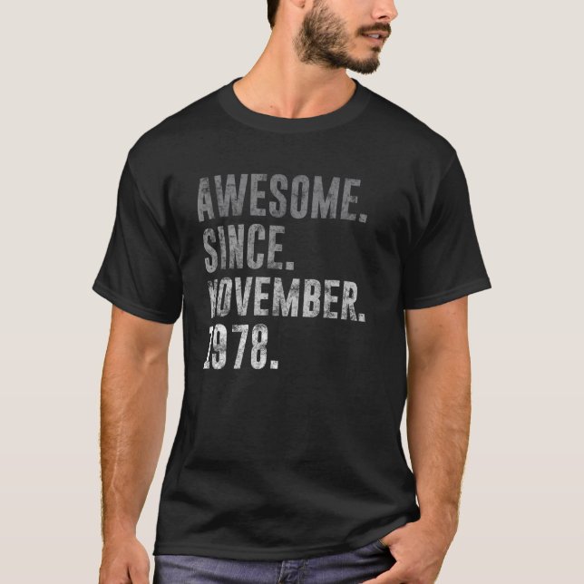 Camiseta 1978 44ª cosecha de cumpleaños impresionante desde (Anverso)