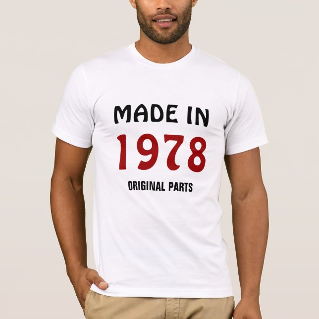 Camiseta 1978, hecho en 1978, piezas originales (Anverso)