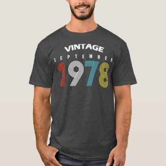 Camiseta 1978 Septiembre Vintage Birthday Gif