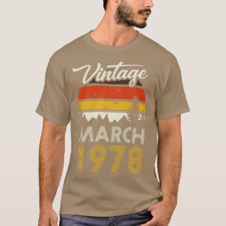 Camiseta 1978 Vintage March Birthday Gif
