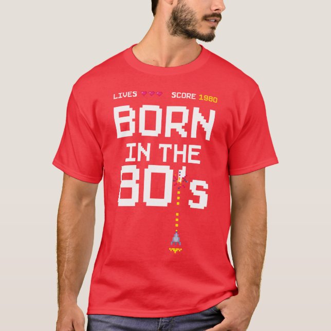 Camiseta 1980 Birtday Retro Gamer Piel Born in the 80s frie (Anverso)