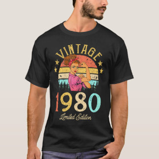 Camiseta 1980 Hecho En 1980 42 Mujeres Nacidas 42 Años