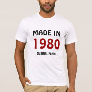 Camiseta 1980, hecho en 1980, piezas originales
