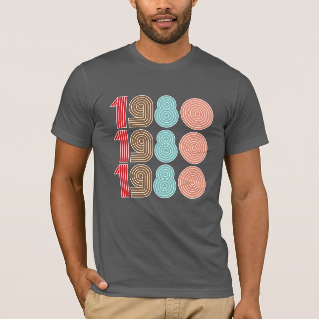 Camiseta 1980s Cool Retro Typography Repeat Script (Anverso)