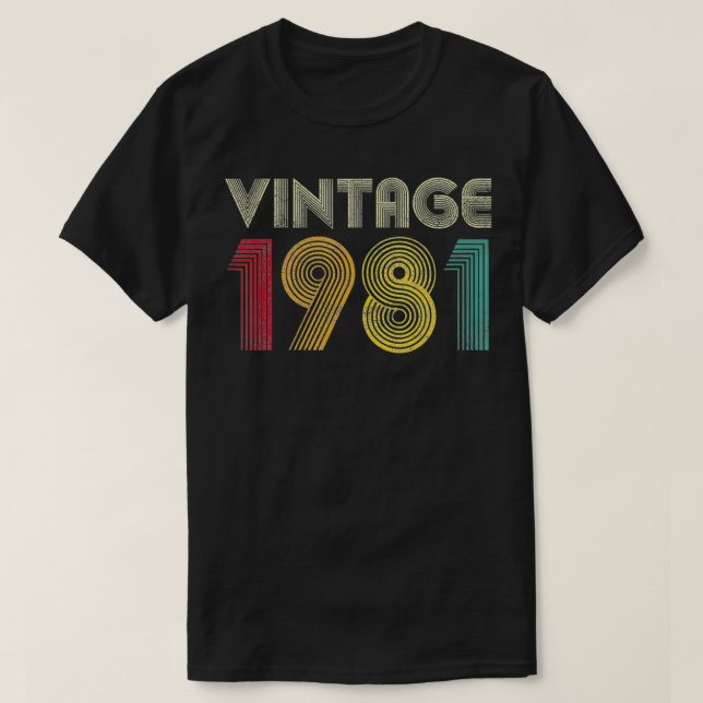 Camiseta 1981 41ª Regalo de cumpleaños Retro de cosecha Muj (Diseño del anverso)